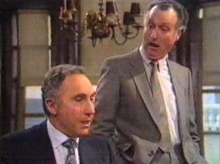 Jim Tucker and Sir Humphrey in Yes Priminister