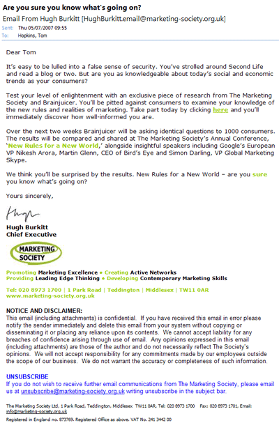 Marketing Society email