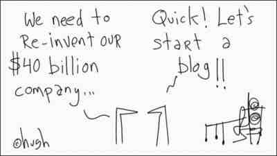 we need to reinvent our $40bn company. Quick, let’s start a blog’